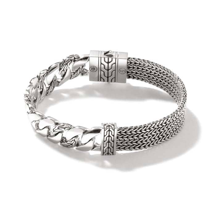 John Hardy Classic Chain Flat Chain & Curb Link Bracelet in Sterling Silver
