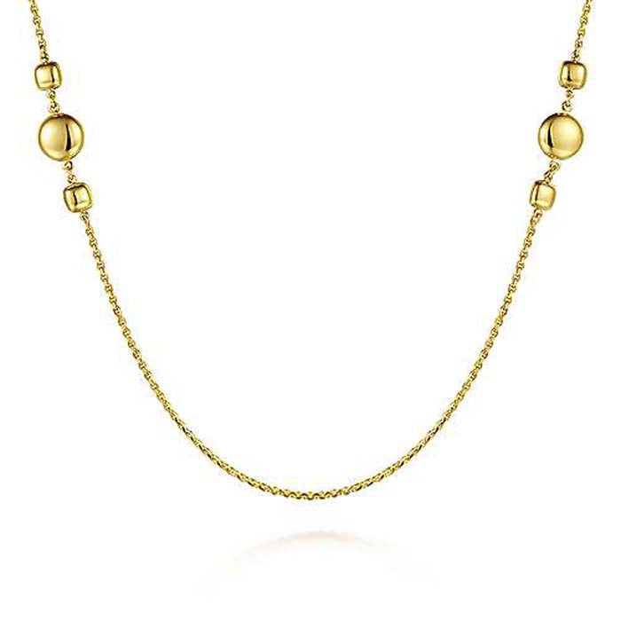 Gabriel & Co. 32" Station Necklace in 14K Yellow Gold
