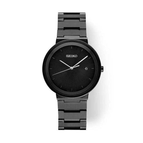 Seiko 40MM Essentials All-Black Watch in Stainless Steel