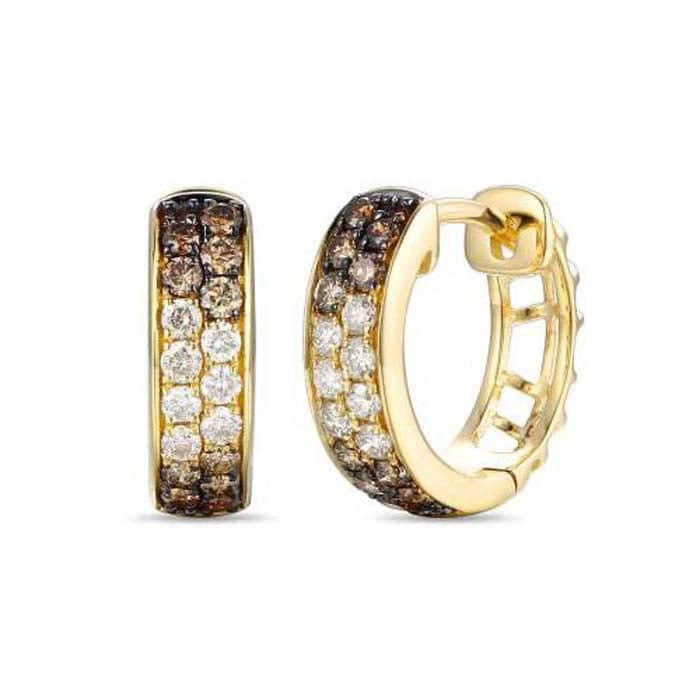 Le Vian Huggie Earrings featuring Ombré Chocolate Diamonds in 14K Honey Gold