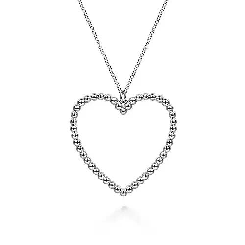 Gabriel & Co. Bujukan Heart Necklace in Sterling Silver
