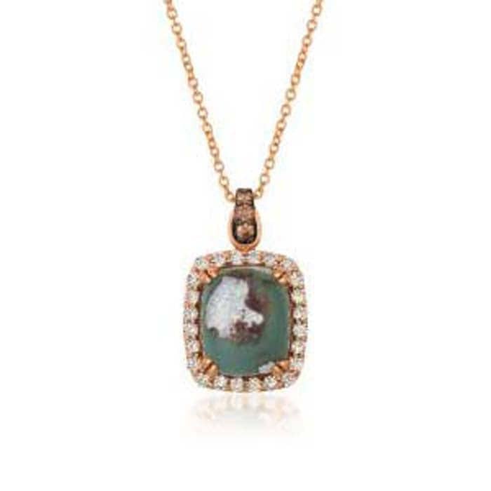 Le Vian Creme Brulee Pendant featuring Aquaprase Candy with Nude and Chocolate Diamonds in 14K Strawberry Gol