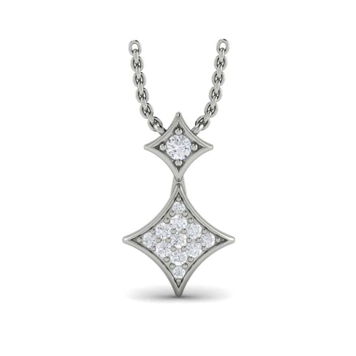 Vlora Diamond Double Drop "Estrella Collection" Pendant in 14K White Gold
