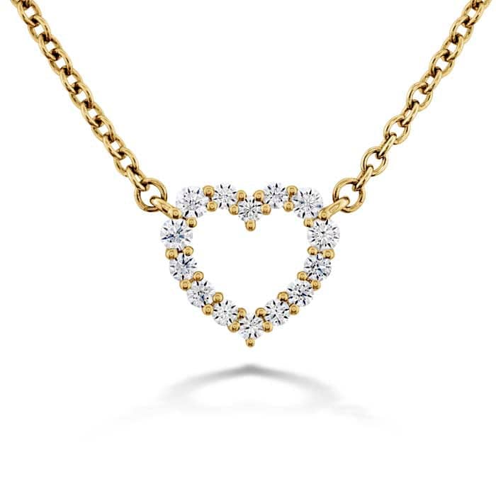 Hearts On Fire .09-.13CTW Small Signature Heart Pendant in 18K Yellow Gold