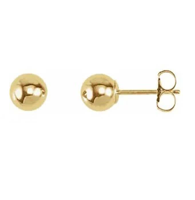 Mountz Collection 5MM Hollow Ball Stud Earrings in 14K Yellow Gold