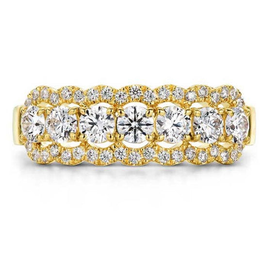 Hearts On Fire .89-.99CTW Aurora 7-Stone Band in 18K Yellow Gold