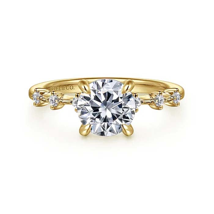 Gabriel & Co. "Joplin" Diamond Engagement Ring Semi-Mounting in 14K Yellow Gold