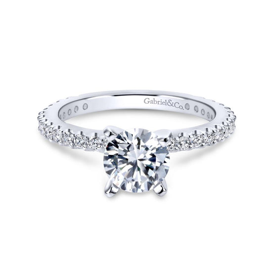 Gabriel & Co. "Logan" Contemporary Engagement Ring Semi-Mounting in 14K White Gold