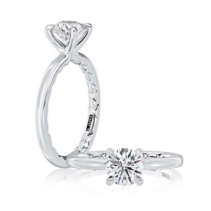 A. Jaffe 3/4CT Solitaire Engagement Ring Semi-Mounting in 14K White Gold