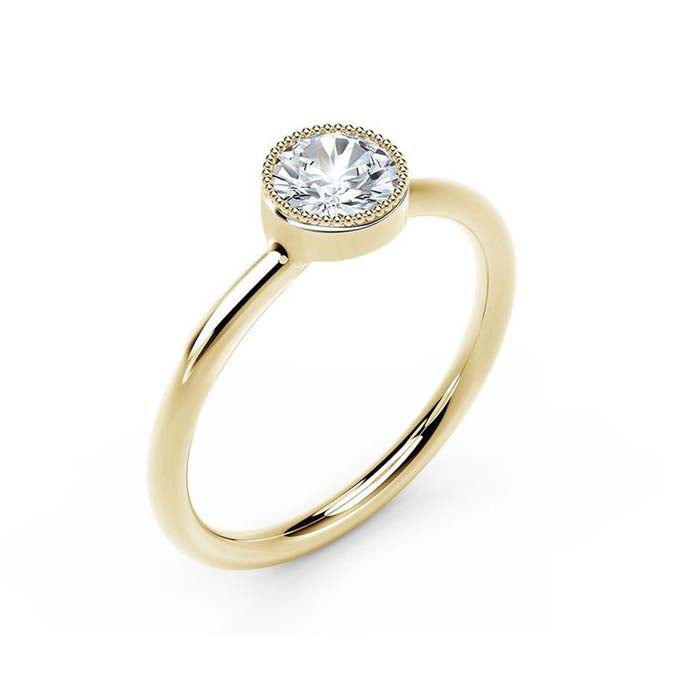 Natalie K .31TW Bezel Forevermark Diamond Ring 18K Yellow Gold