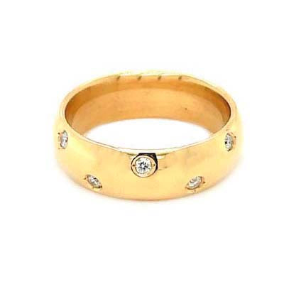 Estate Scattered Diamond Eternity Band in 14K Yellow Gold