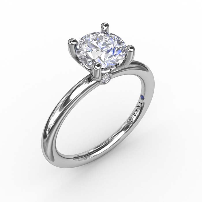 Fana .02CTW Round Solitaire Engagement Ring Mounting in Platinum