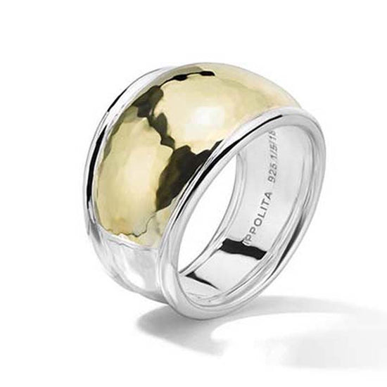 Ippolita Chimera Hammered Dome Ring in Sterling Silver and 18K Yellow Gold