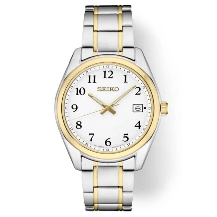 Seiko 40.2MM White Dial Stainless Steel Bracelet Watch