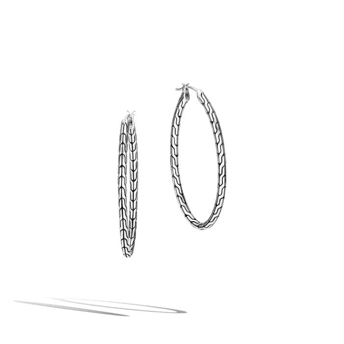 John Hardy Women's Classic Chain Oval Hoop Earrings in Sterling Silver