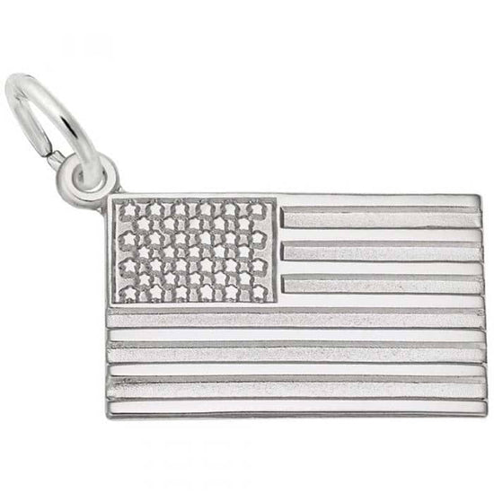 Rembrandt American Flag Charm in Sterling Silver