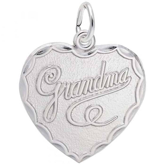 Rembrandt Grandma Heart Charm in Sterling Silver