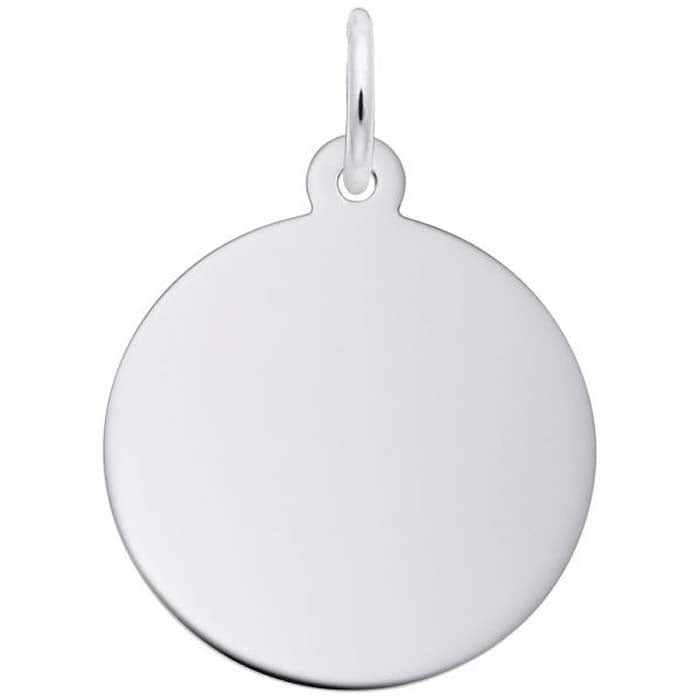 Rembrandt Small Round Disc Charm in Sterling Silver