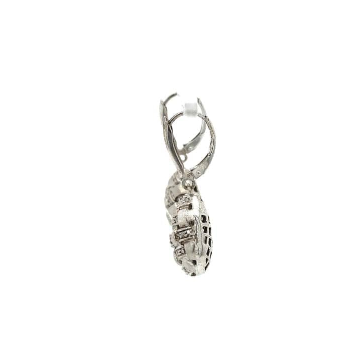 Estate Basketweave Drop Earrings in Sterling Silver