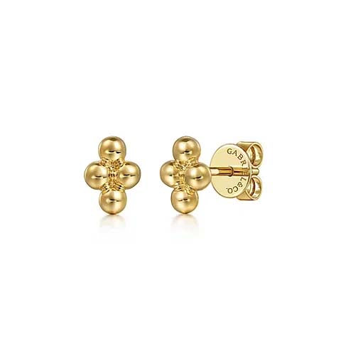 Gabriel & Co. Bujukan Plain Stud Earrings in 14K Yellow Gold
