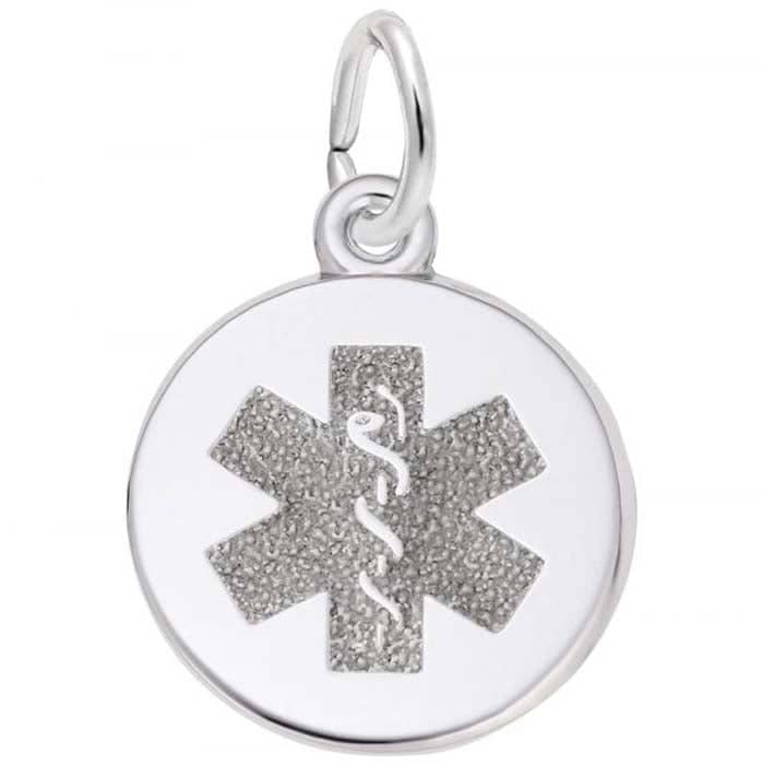 Rembrandt Small Medical Symbol Charm in Sterling Silver