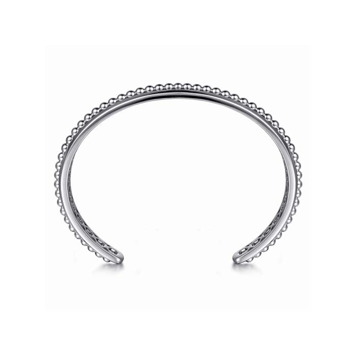 Gabriel & Co. Open Cuff "Contemporary" Bracelet with Beaded Center in Sterling Silver