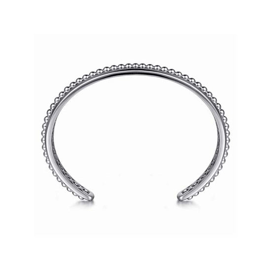 Gabriel & Co. Open Cuff "Contemporary" Bracelet with Beaded Center in Sterling Silver