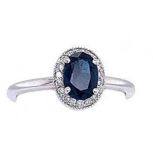 Mountz Collection Sapphire and Diamond Ring in 14K White Gold