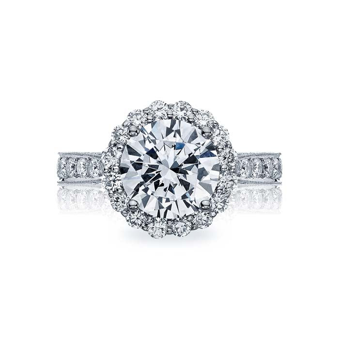 Tacori Royal T Engagement Ring Semi Mount in Platinum with Diamonds