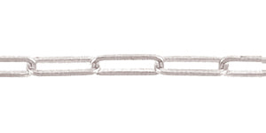 2.5mm white Gold Paperclip chain