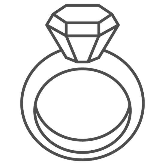 Illustrated icon of engagement ring