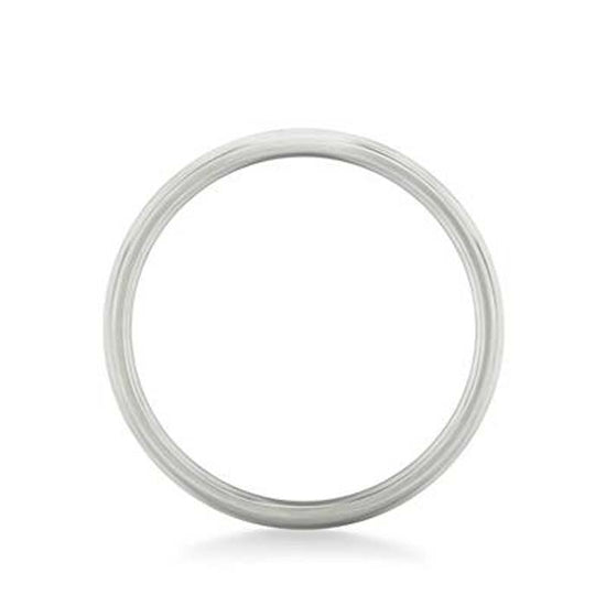 Frederick Goldman 6mm Brush Finish Low Dome Wedding Band in 14K White Gold