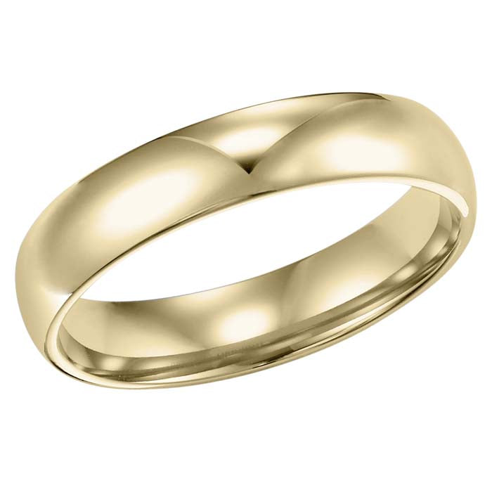 Goldman 4MM Low Dome Wedding Band in 14K Yellow Gold - Size 10