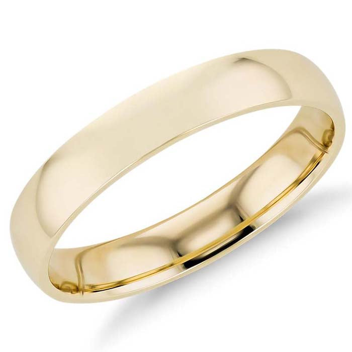 Goldman 4MM Low Dome Wedding Band in 14K Yellow Gold - Size 10