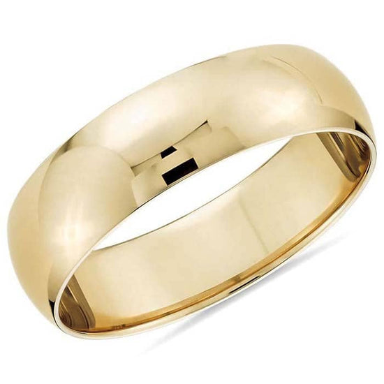 Goldman 6MM Low Dome Wedding Ring in 14K Yellow Gold - Size 11