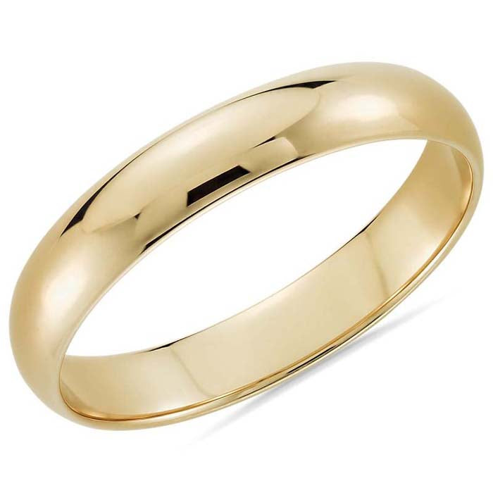 Goldman 4MM High Dome Wedding Band in 14K Yellow Gold
