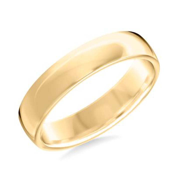 Goldman 5mm European Comfort Fit Band in 14K Yellow Gold