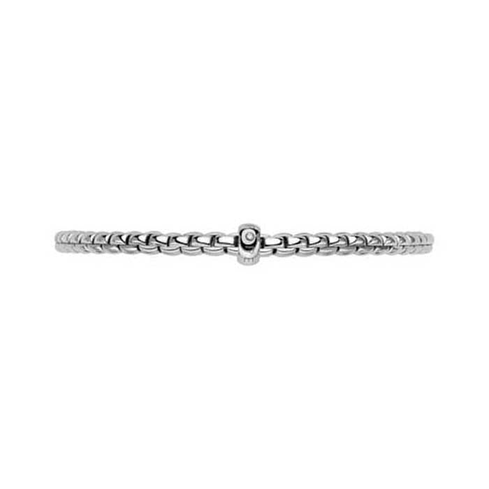 FOPE Eka Collection Flex'it Bracelet with a Diamond in 18K White Gold