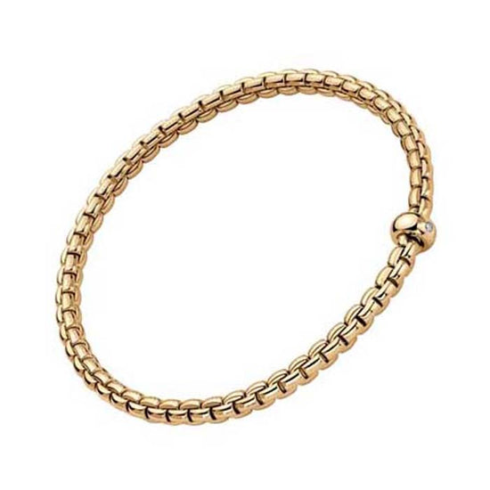 FOPE Eka Collection Flex'it Bracelet with a Diamond in 18K Yellow Gold