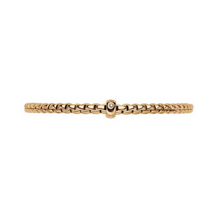 FOPE Eka Collection Flex'it Bracelet with a Diamond in 18K Yellow Gold