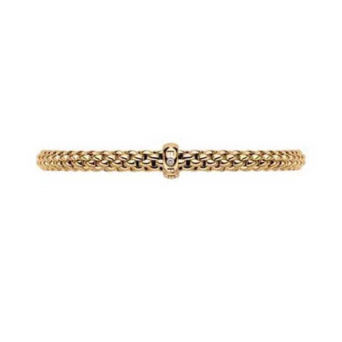 FOPE Solo Collection Flex'it Bracelet with a Diamond in 18K Yellow Gold