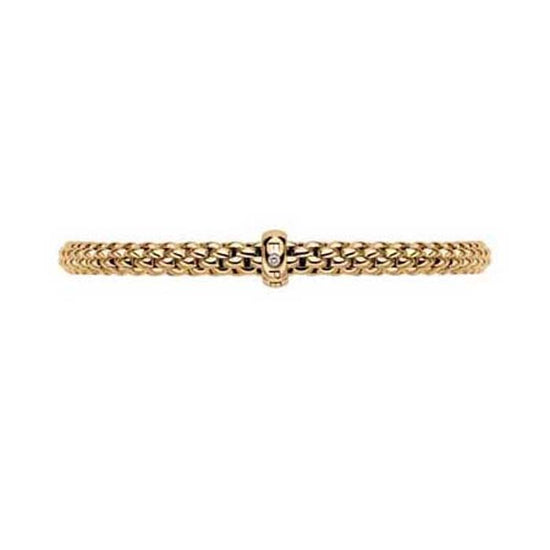 FOPE Solo Collection Flex'it Bracelet with a Diamond in 18K Yellow Gold