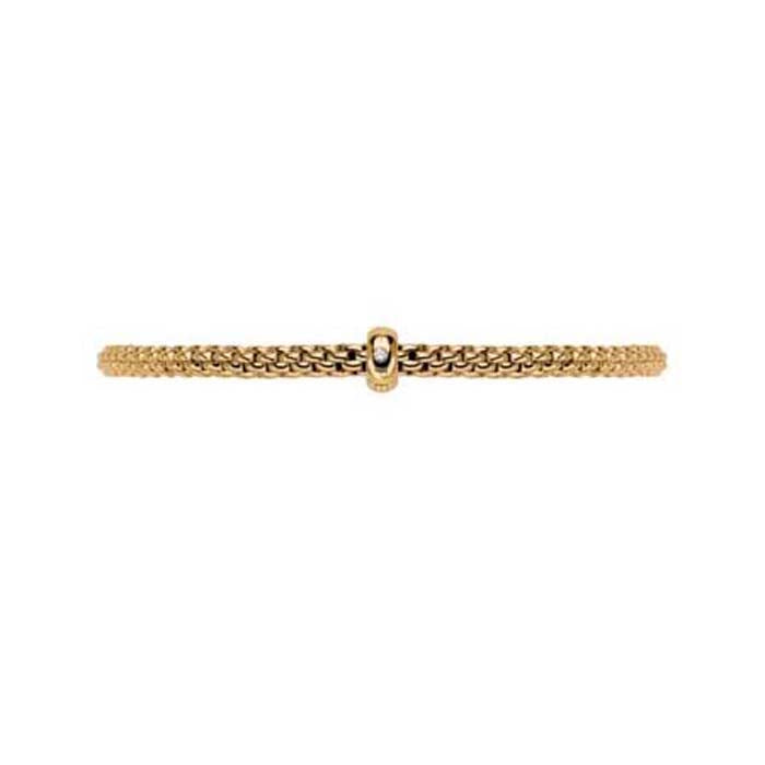 FOPE Prima Collection Flex'it Bracelet with a Diamond in 18K Yellow Gold