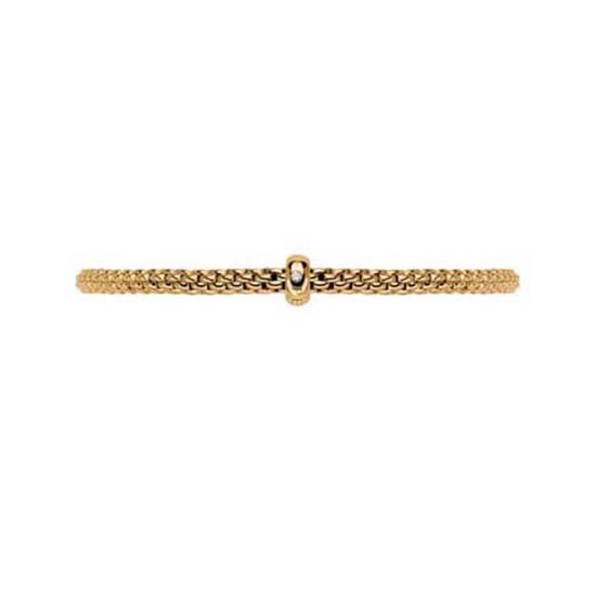 FOPE Prima Collection Flex'it Bracelet with a Diamond in 18K Yellow Gold