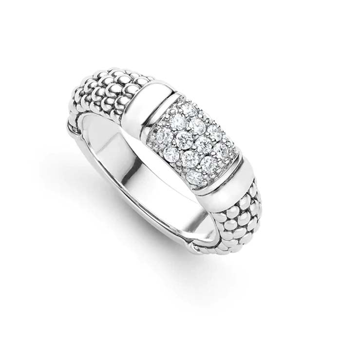 LAGOS 6MM Caviar Diamond Ring in Sterling Silver
