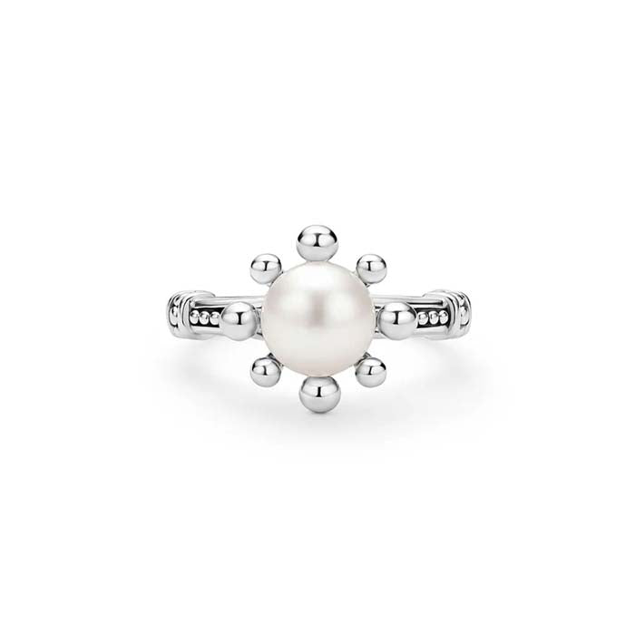 LAGOS Luna Fleur Pearl Ring in Sterling Silver