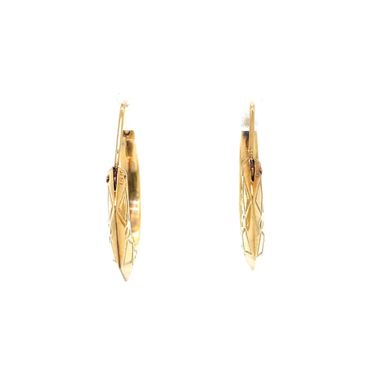 Estate 5-Sided Hollow Hoop Earrings in 14K Yellow Gold