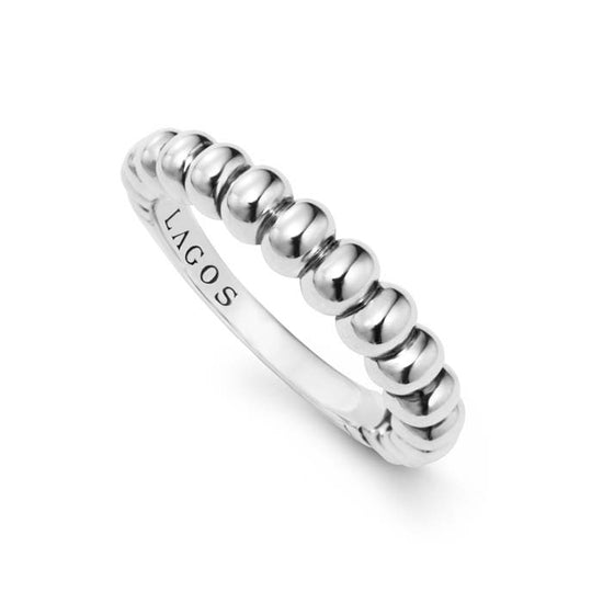 LAGOS Fluted Stacking Ring in Sterling Silver