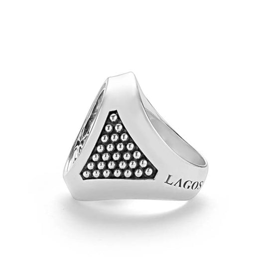 LAGOS Anthem Skull Signet Ring in Sterling Silver