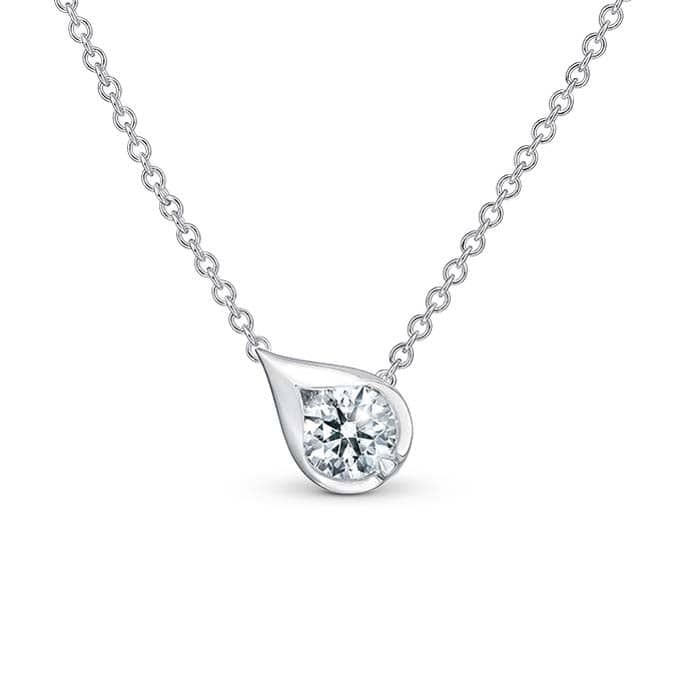 Hearts On Fire .30CTW LU Droplet Pendant in 18K White Gold